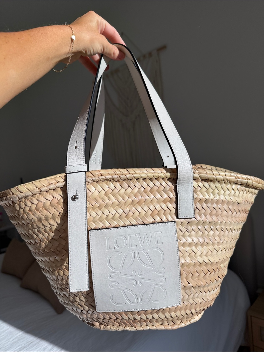 Loewe Medium Anagram Basket Tote – White Leather | Authentic w/COA | Sold Out